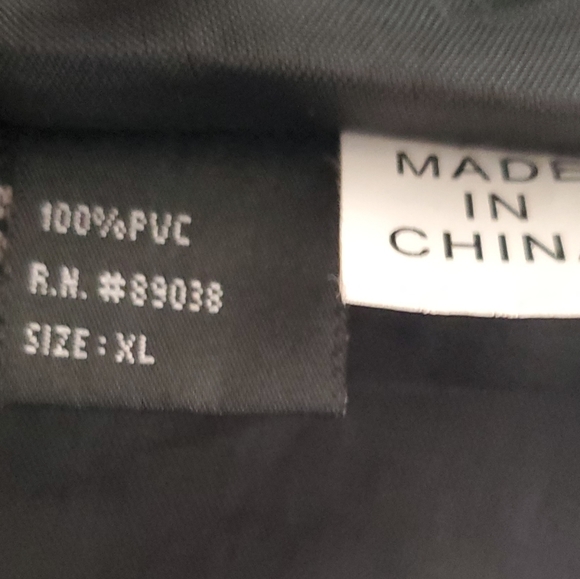 Jacket, black PVC,  sz XL - Picture 8 of 9